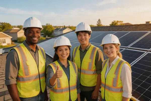Vivint Solar team at installation