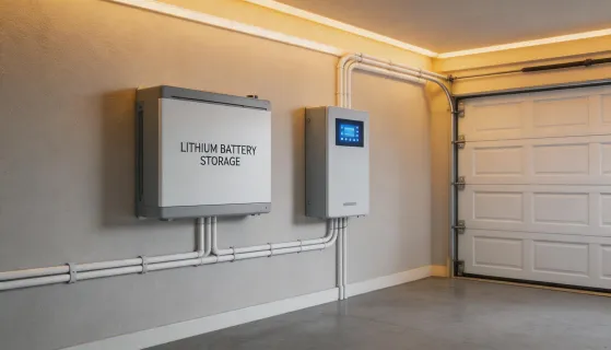 Home with battery storage system