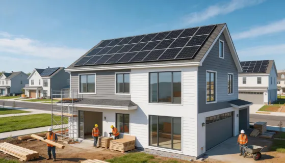 New construction home with solar
